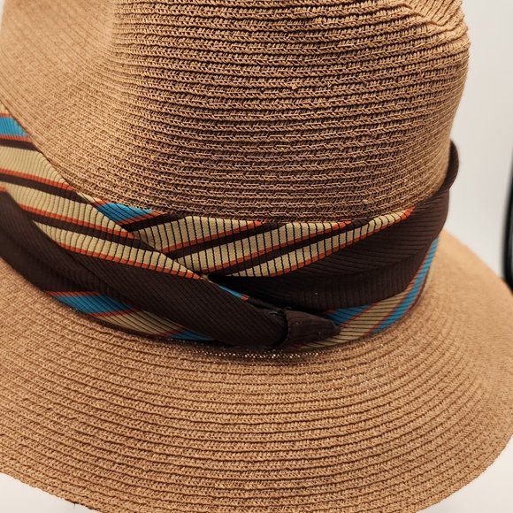 VTG Royal Stetson Fine Straw Hat Pinch Front Fedora Long Oval Made in Canada - Picture 5 of 13